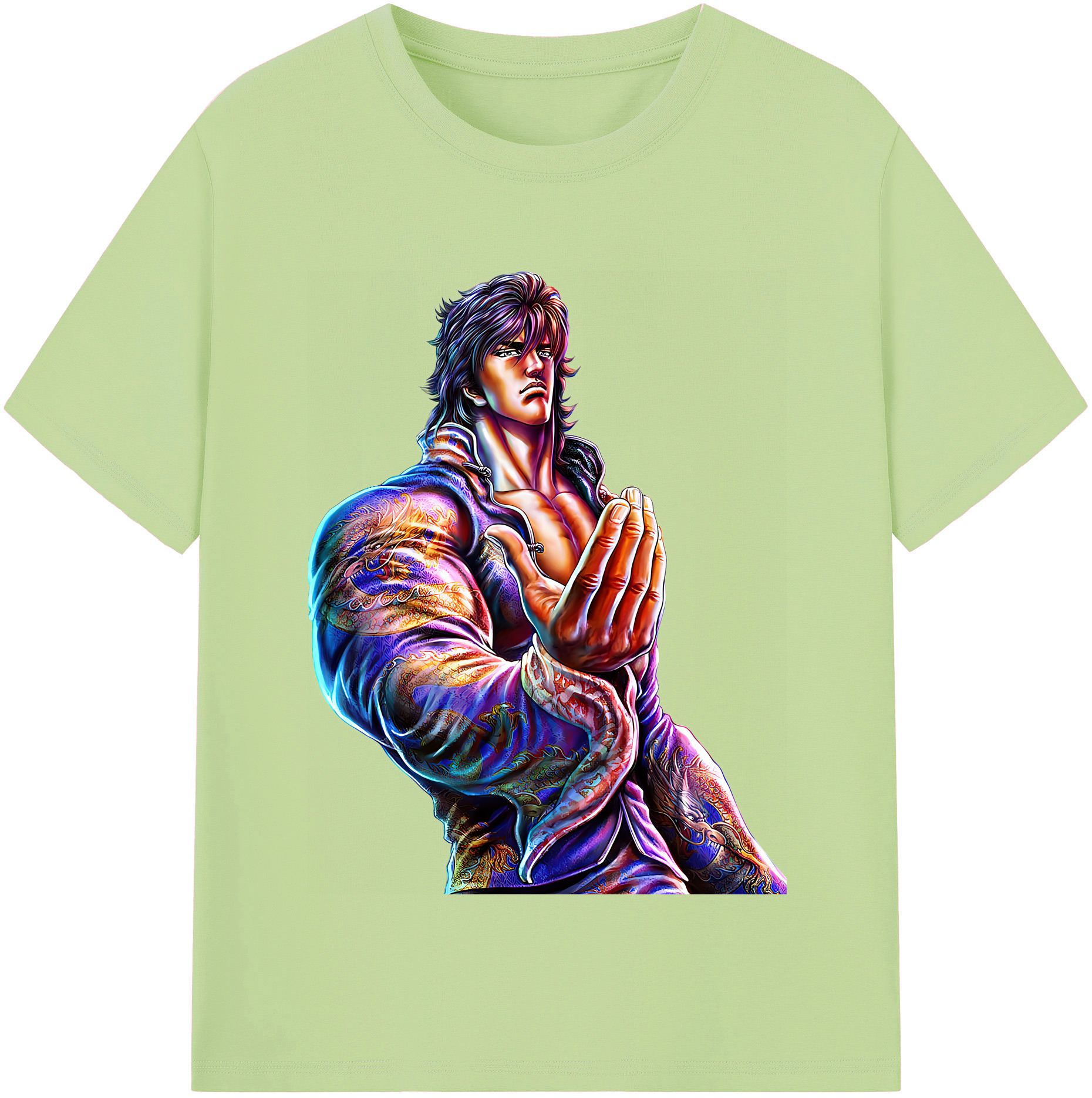 （画像用） 北斗の拳 Fist of the North Star 綿100％半袖Tシャツ（フロントプリント）